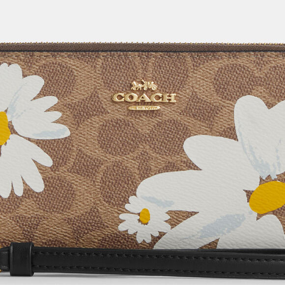 Long Zip Around Wallet In Signature Canvas With Floral Print - Picture 6 of 6
